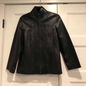 Genuine black leather jacket